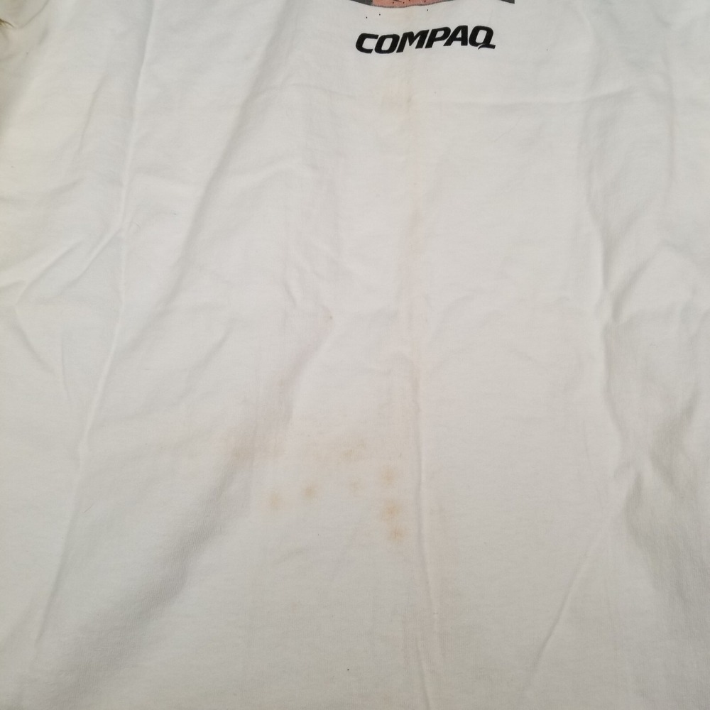 VTG 90s COMPAQ Computers Team Systems Long Sleeve Shirt XL Anvil White USA Made - Picture 11 of 12